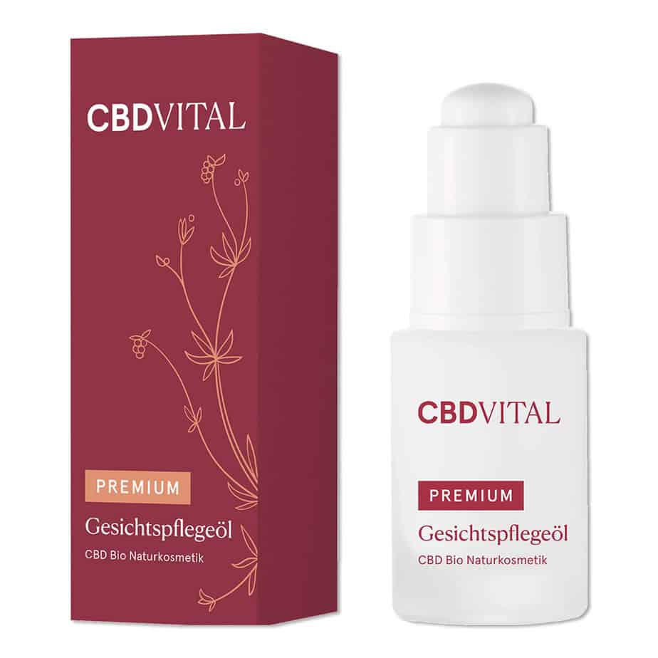 CBD VITAL - Premium - Gesichtspflegeöl - CBD Kosmetik mit 0,5% (100mg) CBD – 20ml Produktcover